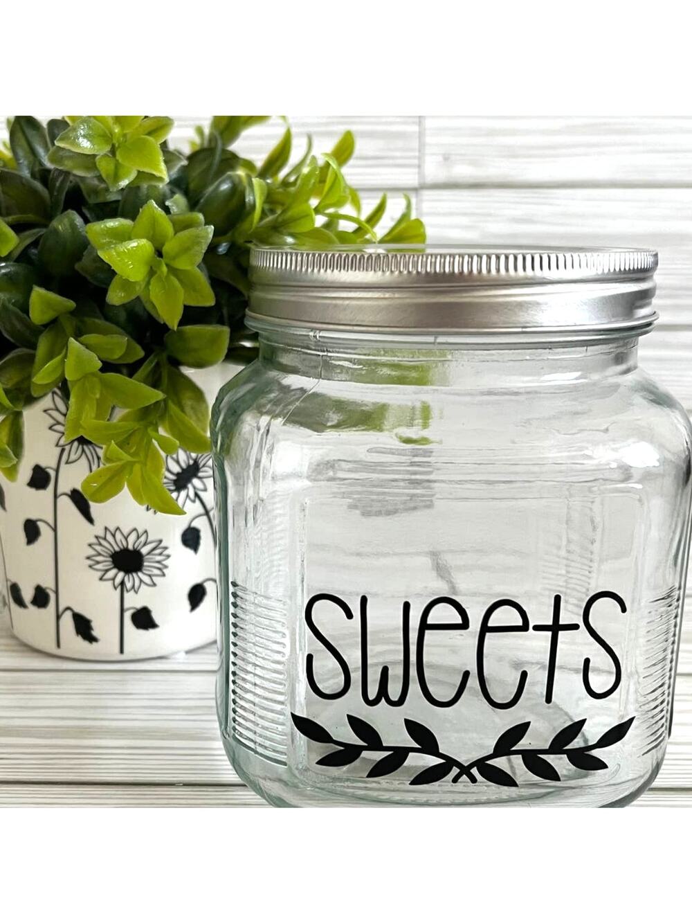 NEW "Sweets" Ashland Square Kitchen Pantry Farmhouse Custom Glass Jar